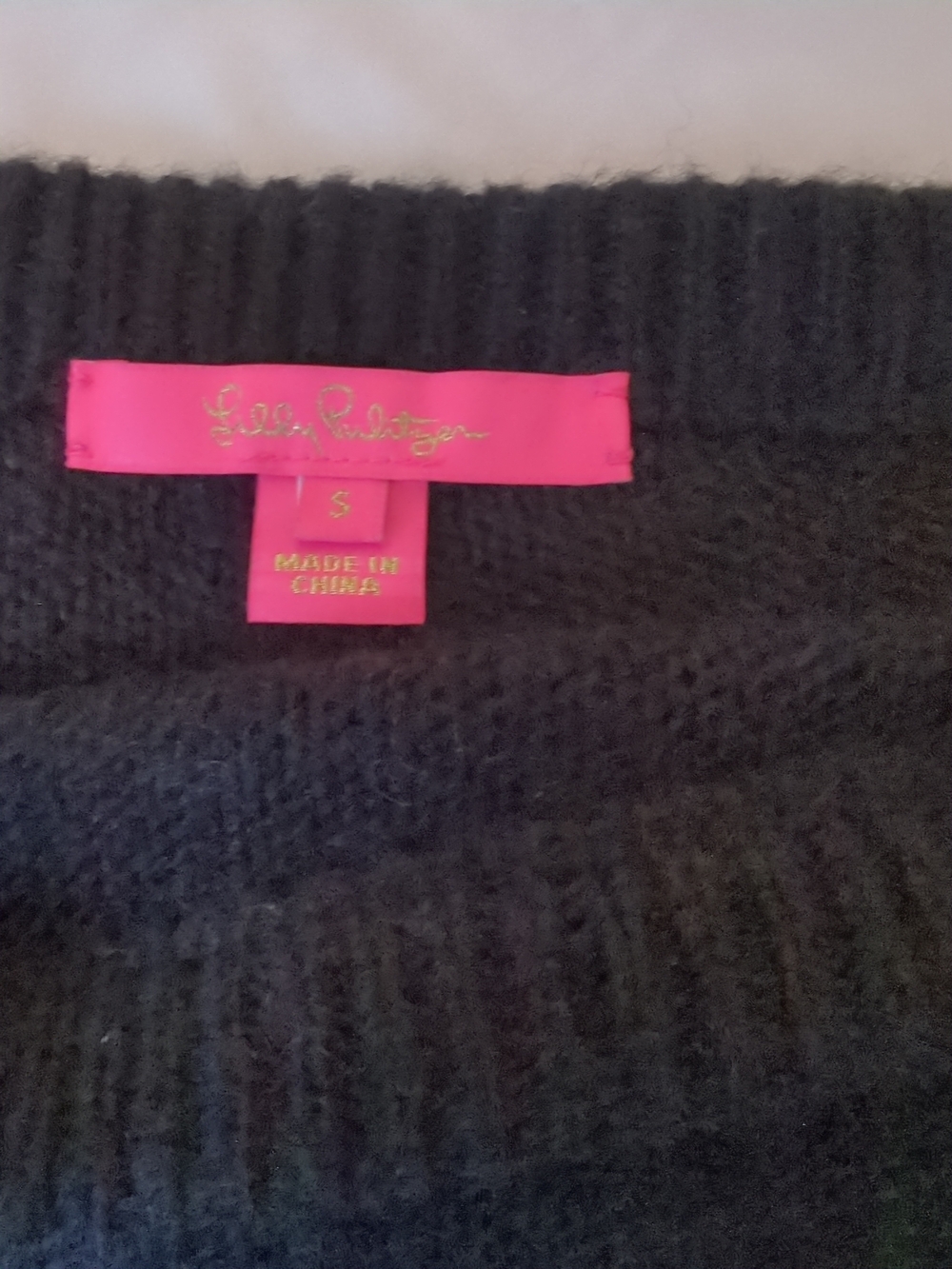 Lilly Pulitzer Black Ribbed Knit Sweater - Women's Small